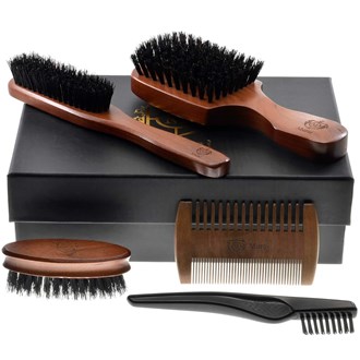 Giorgio Gift Set Kit Hair Brush for Men for Beard and Mustache Grooming