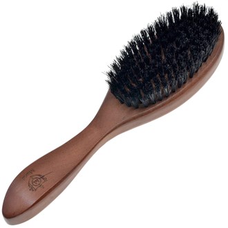 Murai By Giorgio GM6F Oval Cherrywood Beard Club Hair Brush and Firm Boar Bristle Facial Brush for Beard Care - Exfoliating Natural Boar Bristle Brush for Mens Grooming and Hair Care