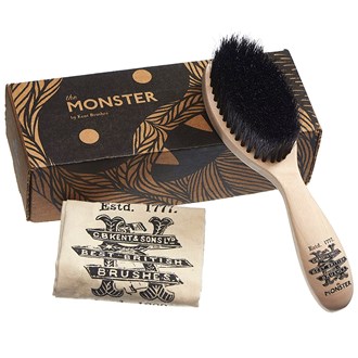 Kent BRD5 Men's Beard and Mustache Brush, Cotton Bag and a Gift Box