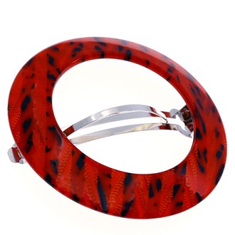 Camila Paris CP2513 Handmade Red French Hair Barrette Round Automatic