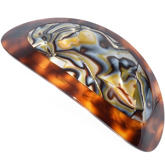 Camila Paris CP3644 Large Oval Two Tone Handmade Barrette Automatic