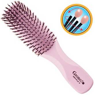 Giorgio GIO2P Pink Gentle Hair Brush Detangle Soft Scalp Sensitive