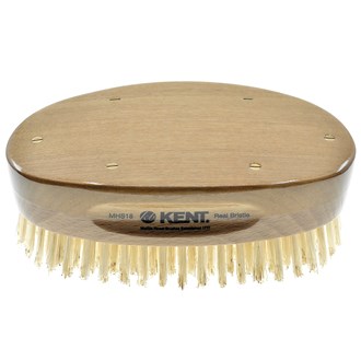 Kent MHS18 Mens Luxury Military Style Hair Brush, Wire-Laid 100% Pure White Natural Boar Bristle and Presentation Case